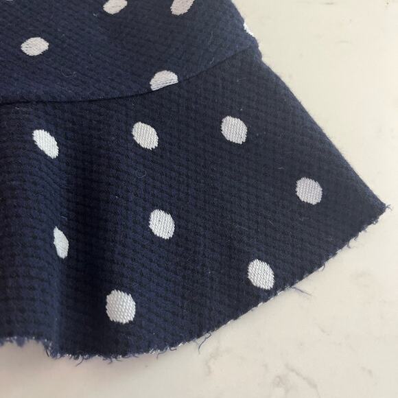 Zara Girls Navy Blue White Polka Dot Cold Shoulder Summer Dress Sz 4 - Picture 3 of 6